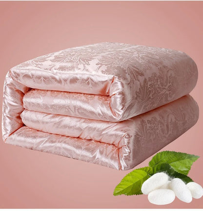 New Natural/Mulberry Luxury Silk Comforter Duvet Hand-made Twin Queen King Full size Blanket Quilt jacquard Bedding in Filler.