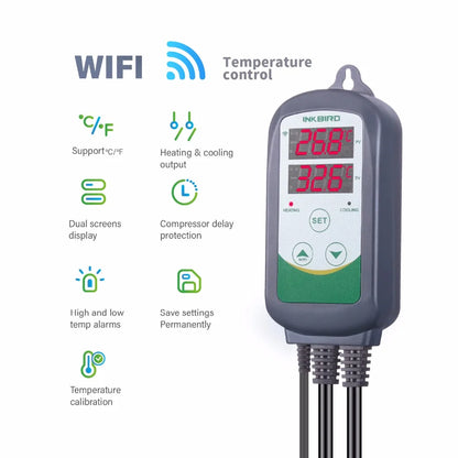 INKBIRD ITC-308 & 308WIFI EU Plug Smart Heating Cooling Temperature Controller Thermostat Regulator for Greenhouse Home Brewing.