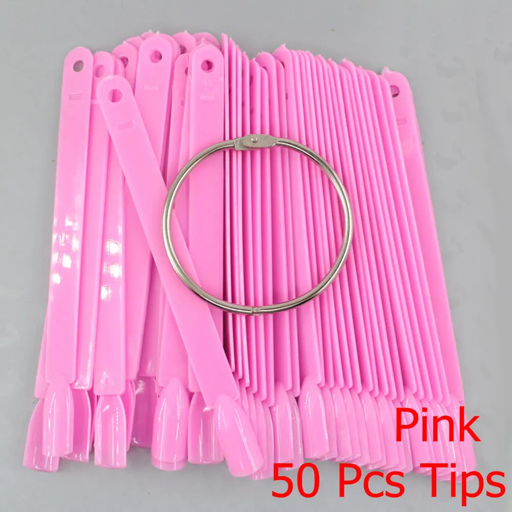 False Nail Tips fan Nature Clear Black 12/24/32/50 pcs/set Finger Full Card Nail Art Display Practice Polish all for Manicure.