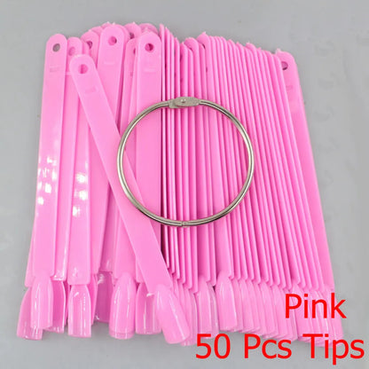 False Nail Tips fan Nature Clear Black 12/24/32/50 pcs/set Finger Full Card Nail Art Display Practice Polish all for Manicure.