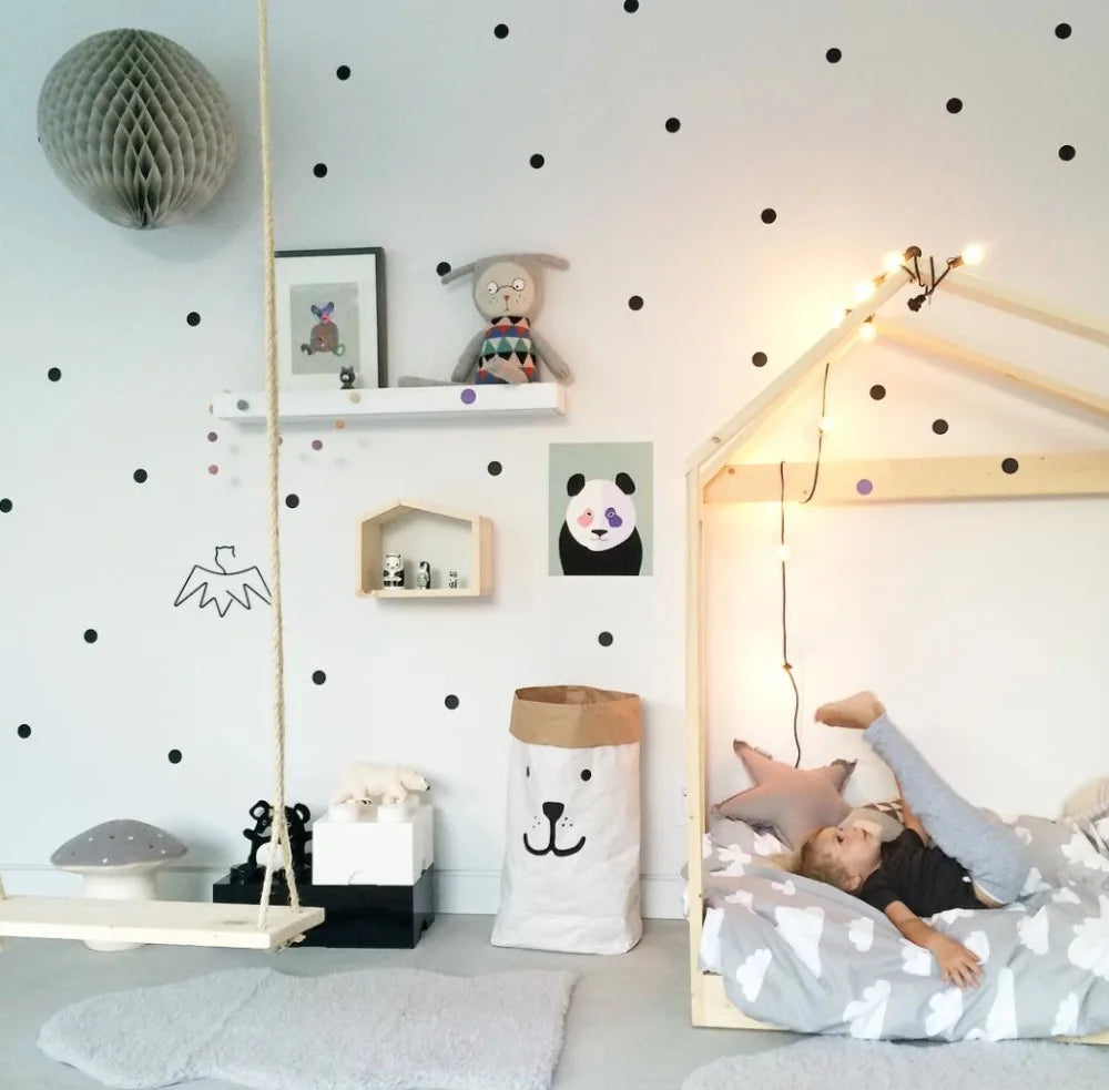 Black Dots Wall Stickers For Kids Room Baby Nursery Stickers Home Decor Kids Wall Sticker Baby Room Children Home Decoration.