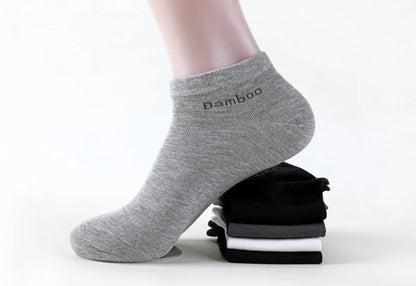 10 Pairs / Pack Men's Bamboo Fiber Socks Short High Quality New Casual Breatheable Anti-Bacterial Man Ankle Socks Men.