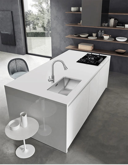 Large Size Single Kitchen Sink Handmade Brushed 304 Stainless Steel 3mm Thickness Single Bowl Bar Counter Kitchen Kinks