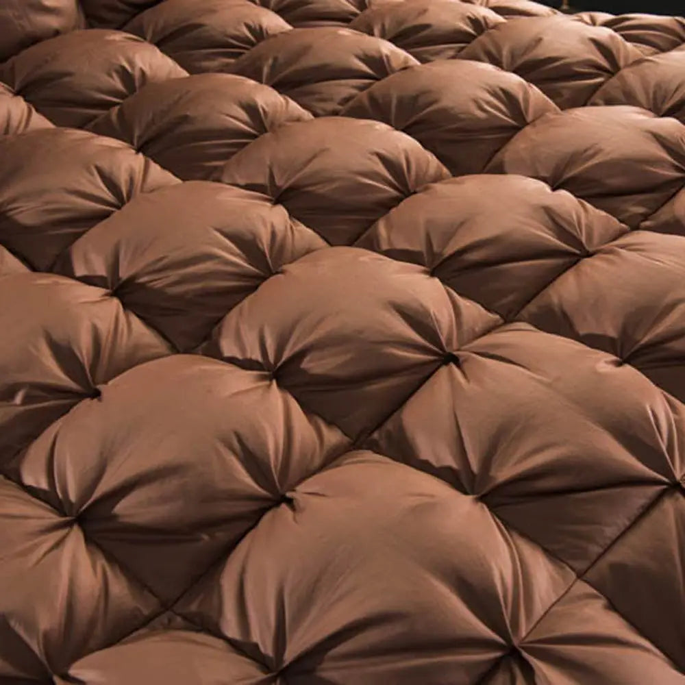 3D Luxury Quilted 100% High Rank Goose Down Duvet Quilt King Queen Full Size Comforter Winter Thick Blanket Solid Color