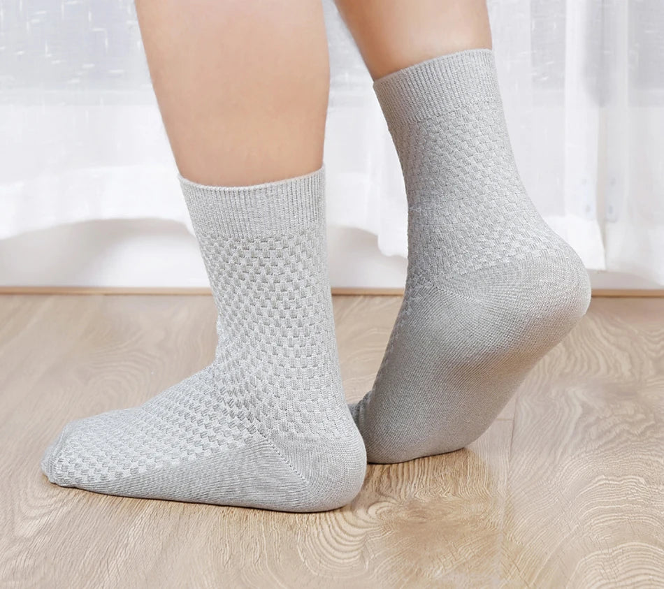 10 Pairs High Quality Bamboo Fiber Men's Socks Business Breathable Deodorant Compression Socks Men Long Big Size EUR 38-46.