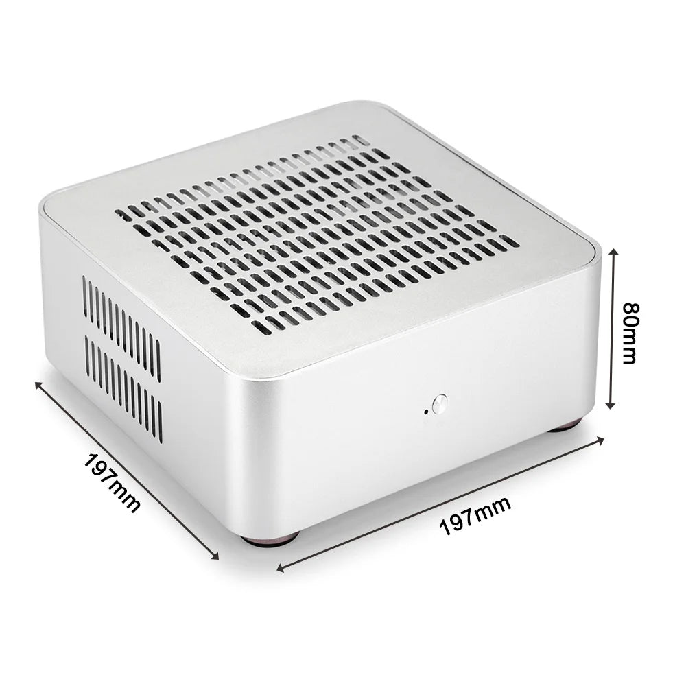 RGEEK L80S All Aluminum Chassis Small Desktop Computer Case PSU HTPC Mini-ITX PC Houses With Power Supply.