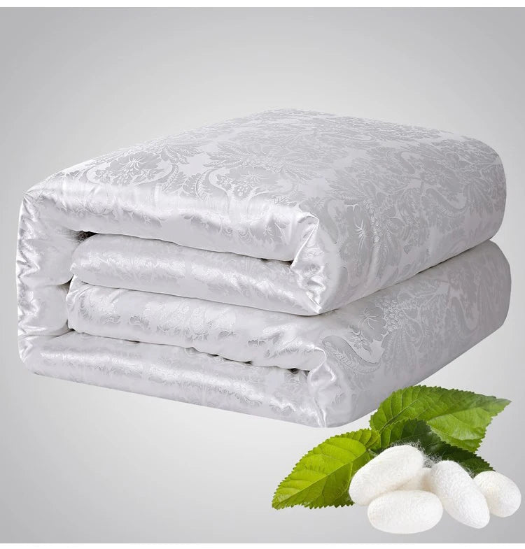 New Natural/Mulberry Luxury Silk Comforter Duvet Hand-made Twin Queen King Full size Blanket Quilt jacquard Bedding in Filler.