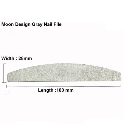 5Pcs/lot Professional Nail Files 100/180 Buffer Double Side Gray Color Curve Banana Nail Art Care Tools High Quality Necok.