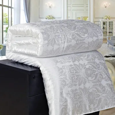 New Natural/Mulberry Luxury Silk Comforter Duvet Hand-made Twin Queen King Full size Blanket Quilt jacquard Bedding in Filler.