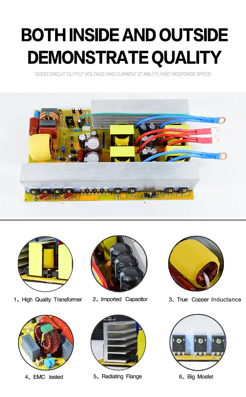 6000W Peak Pure Sine Wave Solar Inverter 24V 220V Car Power Inverter 12V 36V 48V DC to  110V 120V 230V 240V AC Voltage Converter.