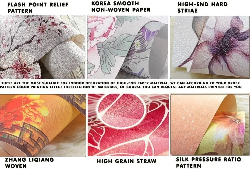 Maßgeschneiderte cremefarbene abstrakte Kunst, Feder-Blumenmuster, Tapete, TV-Hintergrund, Wanddekoration, Schlafzimmer, europäisches Wandbild