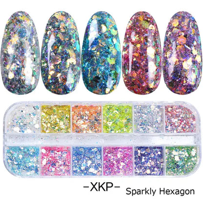 1 Set Mixed Color 3D Ultrathin Sequins Nail Glitter Flakes 1/2/3mm Sparkly DIY Tips Dazzling Paillette Nail Art Decorations TRP.