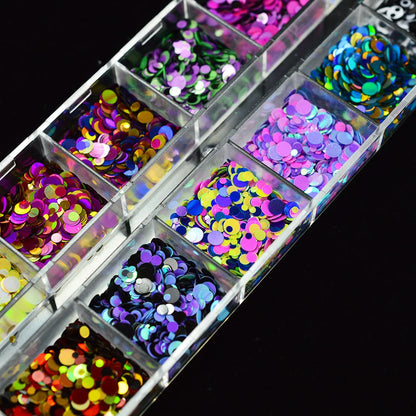 1 Set Mixed Color 3D Ultrathin Sequins Nail Glitter Flakes 1/2/3mm Sparkly DIY Tips Dazzling Paillette Nail Art Decorations TRP.