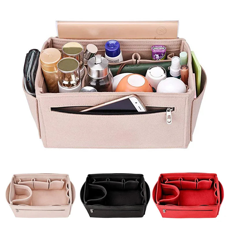 Make up Organizer Felt Cloth Handbag Organizer Insert Bag Travel Inner Purse Portable Cosmetic Bags Fits Speedy Neverfull.