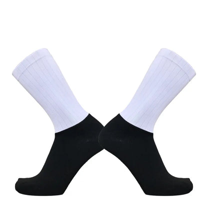 Anti Slip Silicone Summer Aero Socks Whiteline Cycling Socks Men Bicycle Sport Running Bike Socks Calcetines Ciclismo.