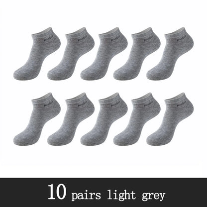 10 Pairs / Pack Men's Bamboo Fiber Socks Short High Quality New Casual Breatheable Anti-Bacterial Man Ankle Socks Men