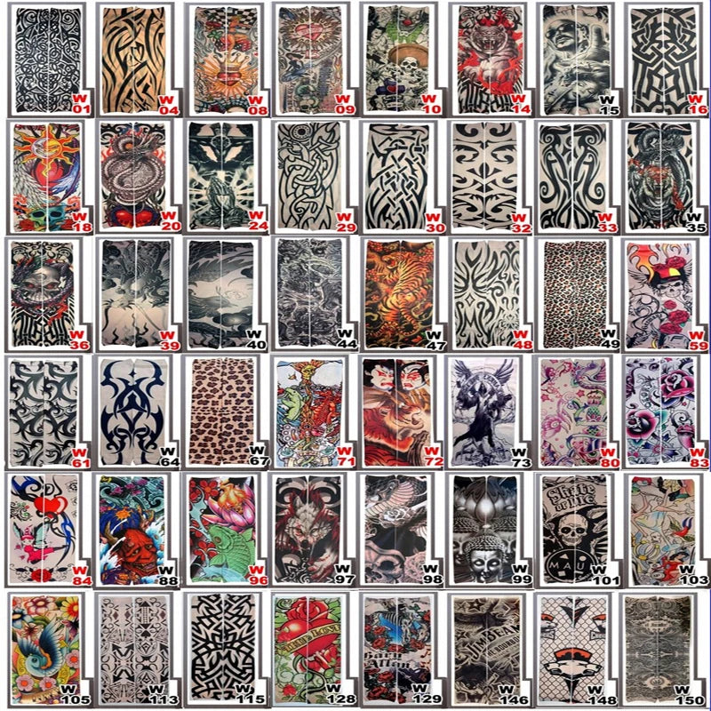 1pc hot sale tattoo sleeve  styles elastic Fake 100%nylon Arm stocking beloved girl Buddha Wolf Dragon design halloween cool men.