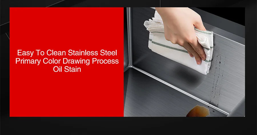 Kitchen sink lead-free handmade brushed 304 stainless steel 3mm thickness single bowl large size kitchen sink