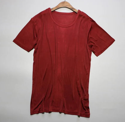 Men's Spring Summer Thin 100% Natural Silk T-shirt Male Elastic Casual Breathable Summer Silk Shirt Tops TB1167.