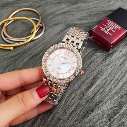 CONTENA Women's Watches Fashion Rhinestone Ladies Watch Top Brand Luxury Silver Watch Women Watches Full Steel Clock reloj mujer.