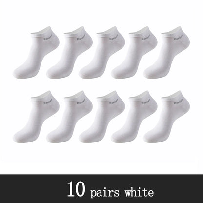 10 Pairs / Pack Men's Bamboo Fiber Socks Short High Quality New Casual Breatheable Anti-Bacterial Man Ankle Socks Men.