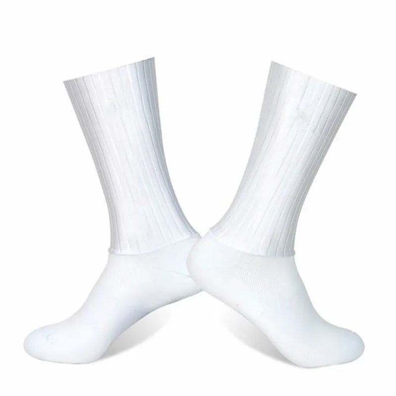 Anti Slip Silicone Summer Aero Socks Whiteline Cycling Socks Men Bicycle Sport Running Bike Socks Calcetines Ciclismo.