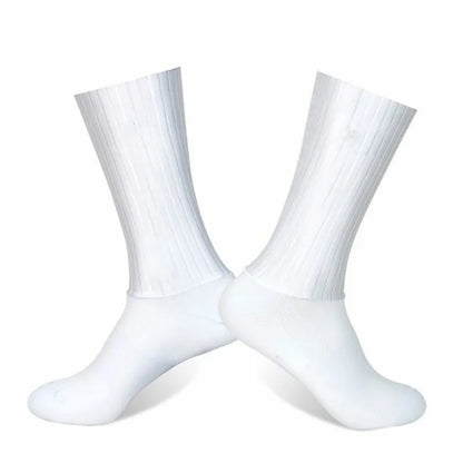 Anti Slip Silicone Summer Aero Socks Whiteline Cycling Socks Men Bicycle Sport Running Bike Socks Calcetines Ciclismo.