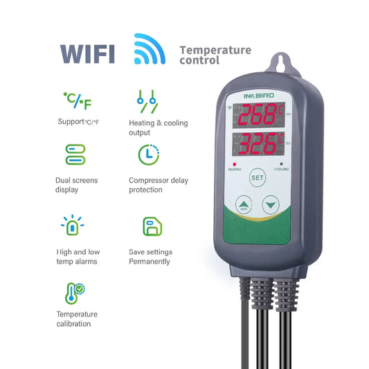 INKBIRD ITC-308 & 308WIFI EU Plug Smart Heating Cooling Temperature Controller Thermostat Regulator for Greenhouse Home Brewing.