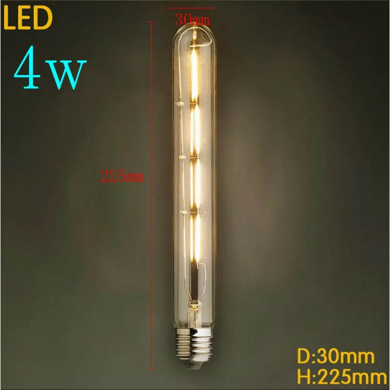 220V Vintage Antique Retro LED Edison Bulb E27 Tube Light Bulbs Warm Yellow / Warm white Filament Edison Lamp(2W 3W 4W 6W).
