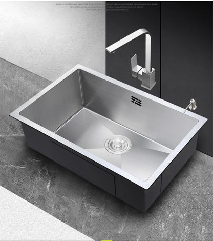 Large Size Single Kitchen Sink Handmade Brushed 304 Stainless Steel 3mm Thickness Single Bowl Bar Counter Kitchen Kinks