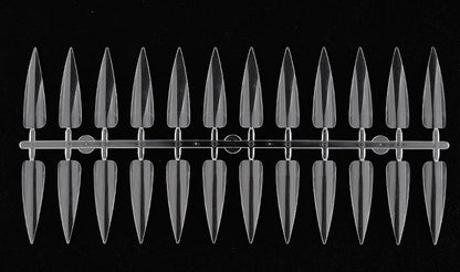 240Pcs Nail Art Set Clear Natural Full Cover Oval Sharp End Stiletto Long False Nails Tips for Artificial Manicure in Salon.