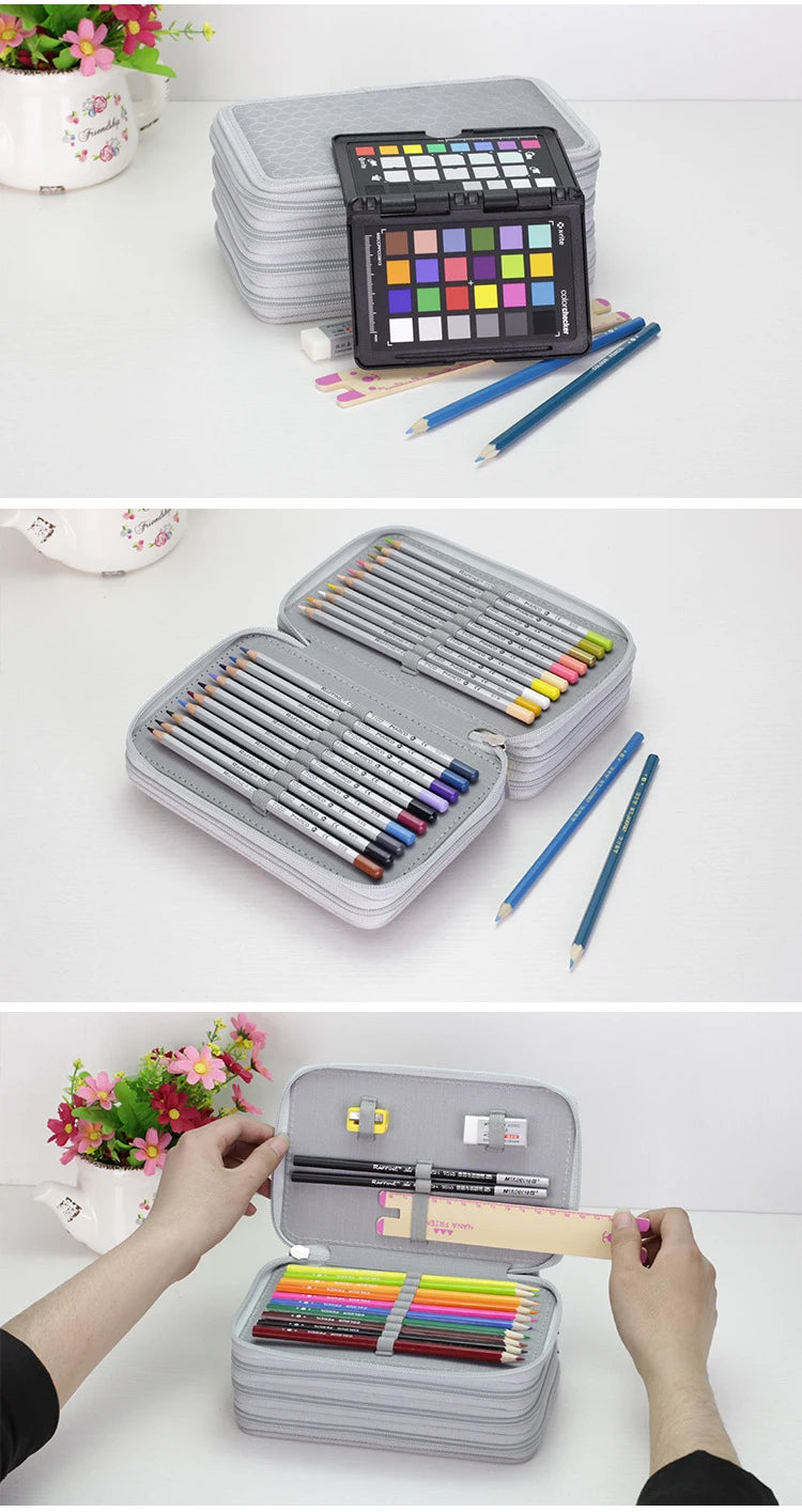 Federmäppchen mit 36/48/72 Löchern zum Zeichnen, Malen, Kunstmarkierungsstifte, multifunktional, große Kapazität, für Schule, Schreibwaren, Tasche