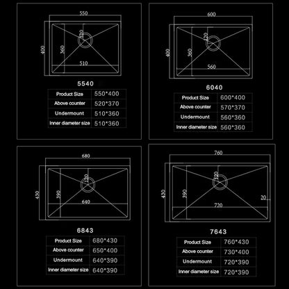 Large Size Single Kitchen Sink Handmade Brushed 304 Stainless Steel 3mm Thickness Single Bowl Bar Counter Kitchen Kinks