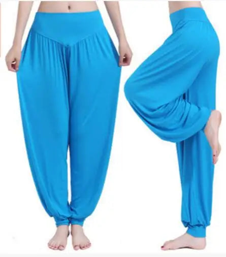 Women Yoga Pants Women Plus Size Sports Pants Yoga Leggings Colorful Bloomers Dance Yoga TaiChi Pants Modal WomenTrousers.