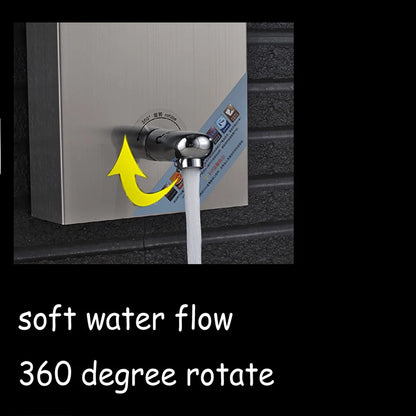 LED Light Bathroom Shower Faucet Set LED Rainfall Shower Panel System Bathtub Water Mixer Tap Massage SPA Temperature Screen