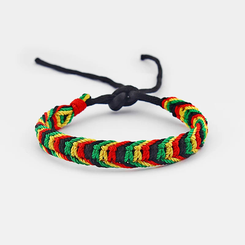 5pcs Mixed Rasta Friendship Bracelet WRISTBAND Cotton Silk Reggae Jamaica Surfer Boho.