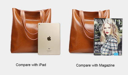 Cow Leather Bag Ladies Genuine Leather Handbags Big Women Bag Large Vintage Female 2023 Office Hand Shoulder Bags For Women Tote.