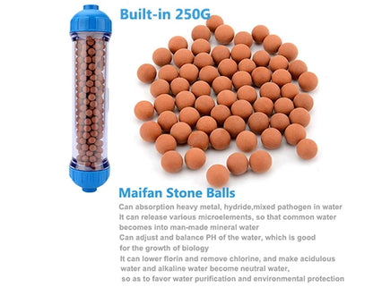 T33 Housing DIY Fill Shell With Filter Cartridge Alkaline balls/Maifan Stone/activated carbon/Resin/KDF for Aquarium purifier