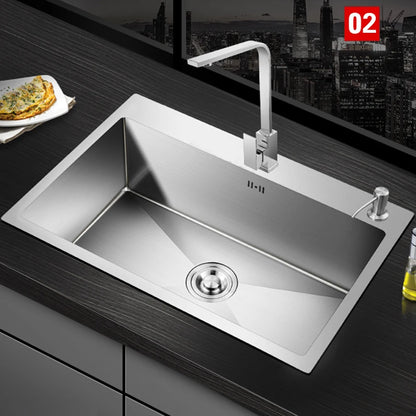 Kitchen sink lead-free austenitic handmade brushed 304 stainless steel 3mm thickness single bowl kitchen sink