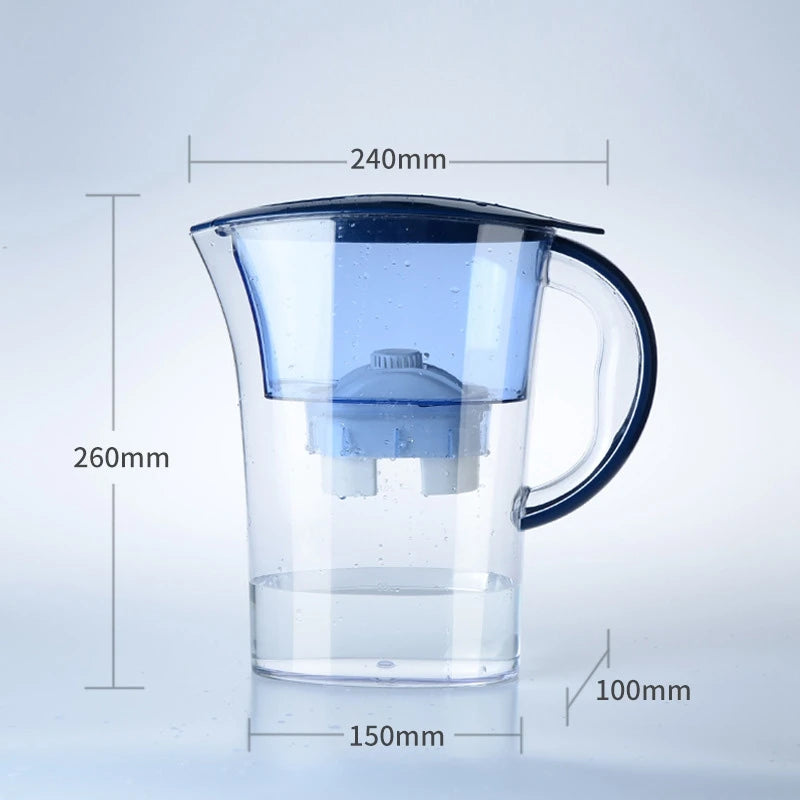 DMWD 2.5L 4 Layers Home Water Purifier Water Filter Kettle Healthy Drinking Water Maker Filter Jug With 2pcs Core.