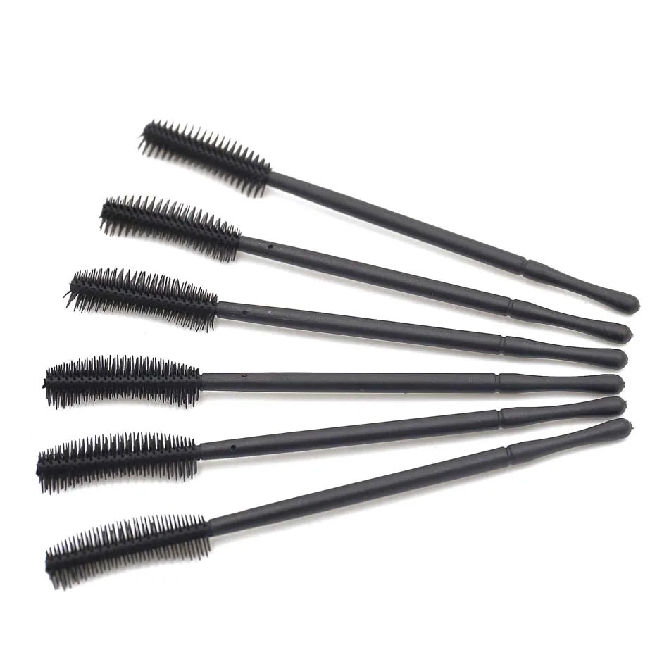 Fadvan 50Pcs/Pack Silicone Brushes Disposable Eyelash Tool Comb Mascara Wands Makeup Brushes Individual Applicator Kit for Eye.