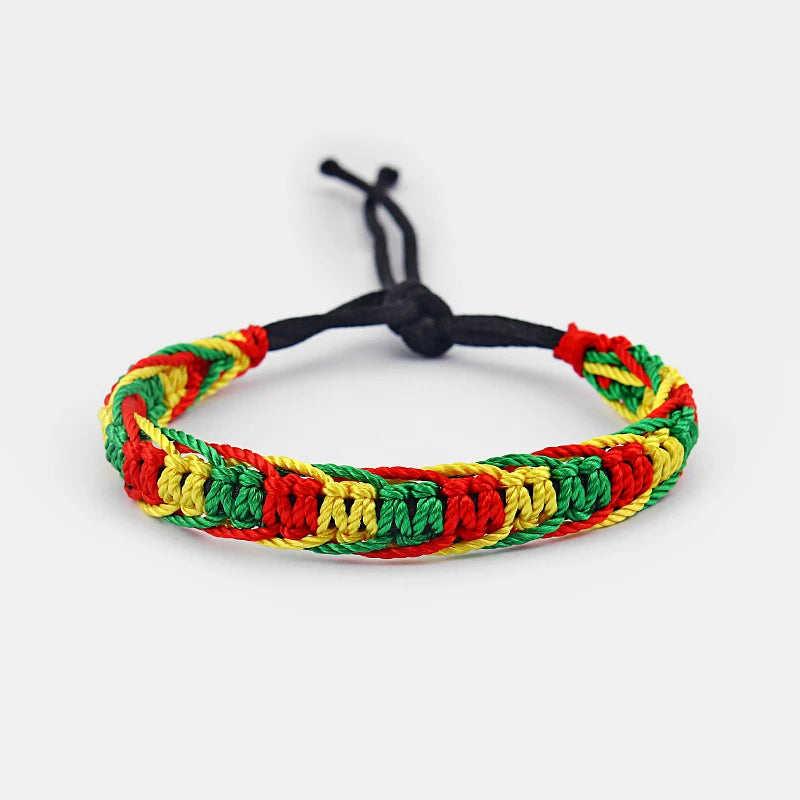 5pcs Mixed Rasta Friendship Bracelet WRISTBAND Cotton Silk Reggae Jamaica Surfer Boho.