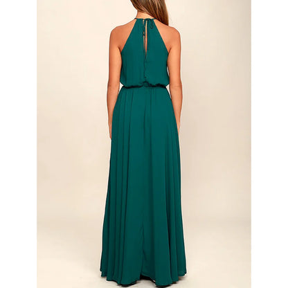 2025 sommer Maxi Lange Party Kleid Frauen Neckholder Vintage Ärmellose Hohe Split Boho Kleid 2XL Größe Sexy Strand Kleid Vestido.