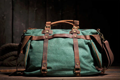 Vintage Military Canvas + Echtes Leder Herren Umhängetasche Sling Umhängetasche Tote Handtasche Herren Canvas Messenger Bag Freizeit.