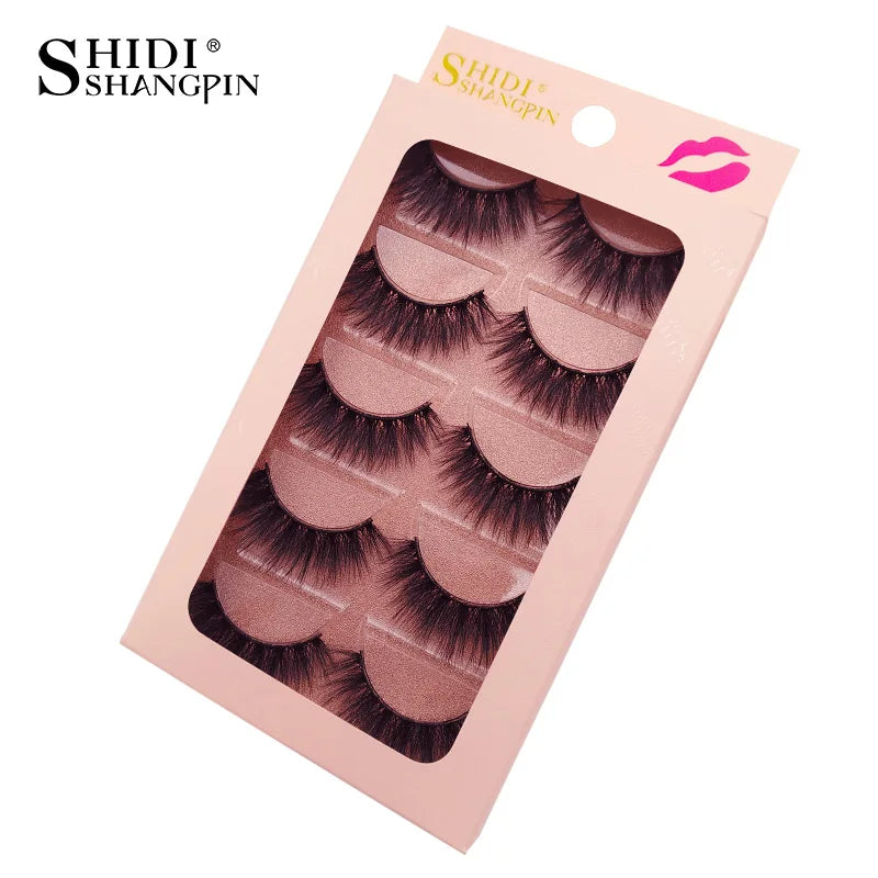 SHIDISHANGPIN 5 Pairs Eyelashes Natural Mink Eyelashes Fluffy 3d Mink Lashes Thick False Lashes Makeup Fake Eyelashes cilios.