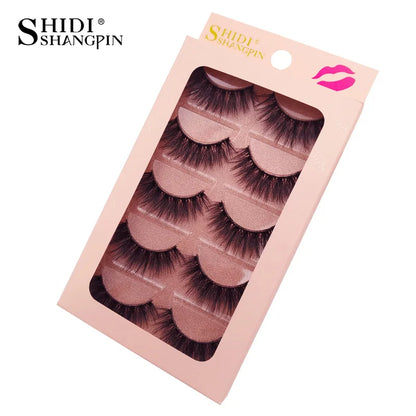 SHIDISHANGPIN 5 Pairs Eyelashes Natural Mink Eyelashes Fluffy 3d Mink Lashes Thick False Lashes Makeup Fake Eyelashes cilios.