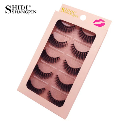 SHIDISHANGPIN 5 Pairs Eyelashes Natural Mink Eyelashes Fluffy 3d Mink Lashes Thick False Lashes Makeup Fake Eyelashes cilios.