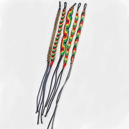 5pcs Mixed Rasta Friendship Bracelet WRISTBAND Cotton Silk Reggae Jamaica Surfer Boho.