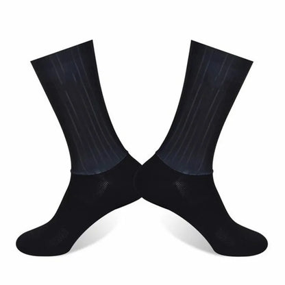 Anti Slip Silicone Summer Aero Socks Whiteline Cycling Socks Men Bicycle Sport Running Bike Socks Calcetines Ciclismo.