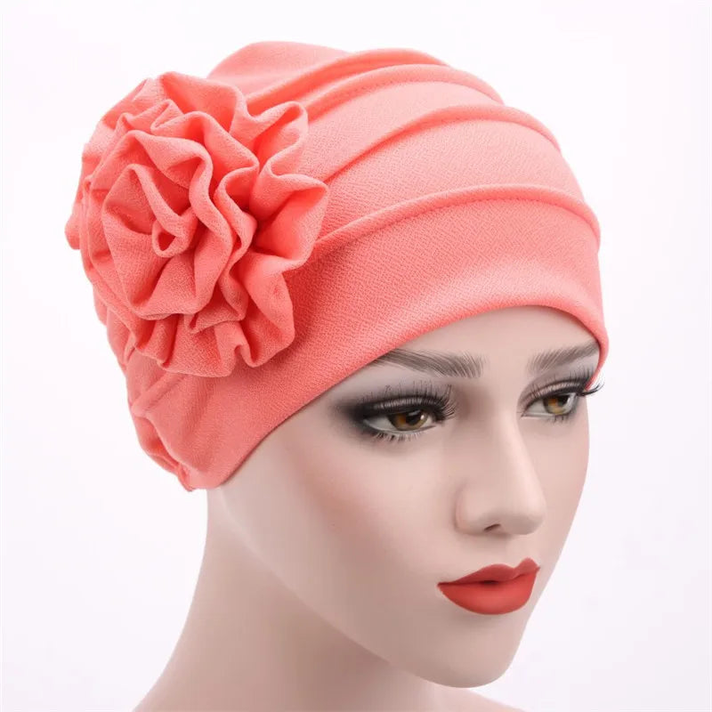 KepaHoo Women's Hats Spring Summer Floral Beanie Hat Muslim Stretch Turban Hat Cap Hair Loss Headwear Hijib Cap.